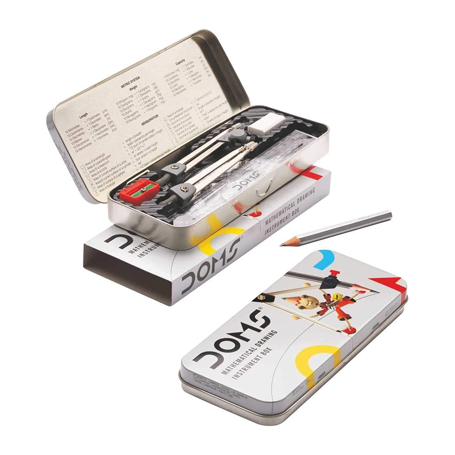 9 Pieces Maths Geometry Box Mathematical Instruments School College