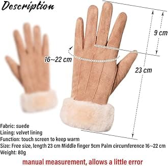 KXF Winter Warm Gloves, Womens Lady Super Soft Touch Screen Gloves Thick Fleece Lined Glove Cold Weather Windproof Outdoor Sports Handwarmers Cycling Running Mittens