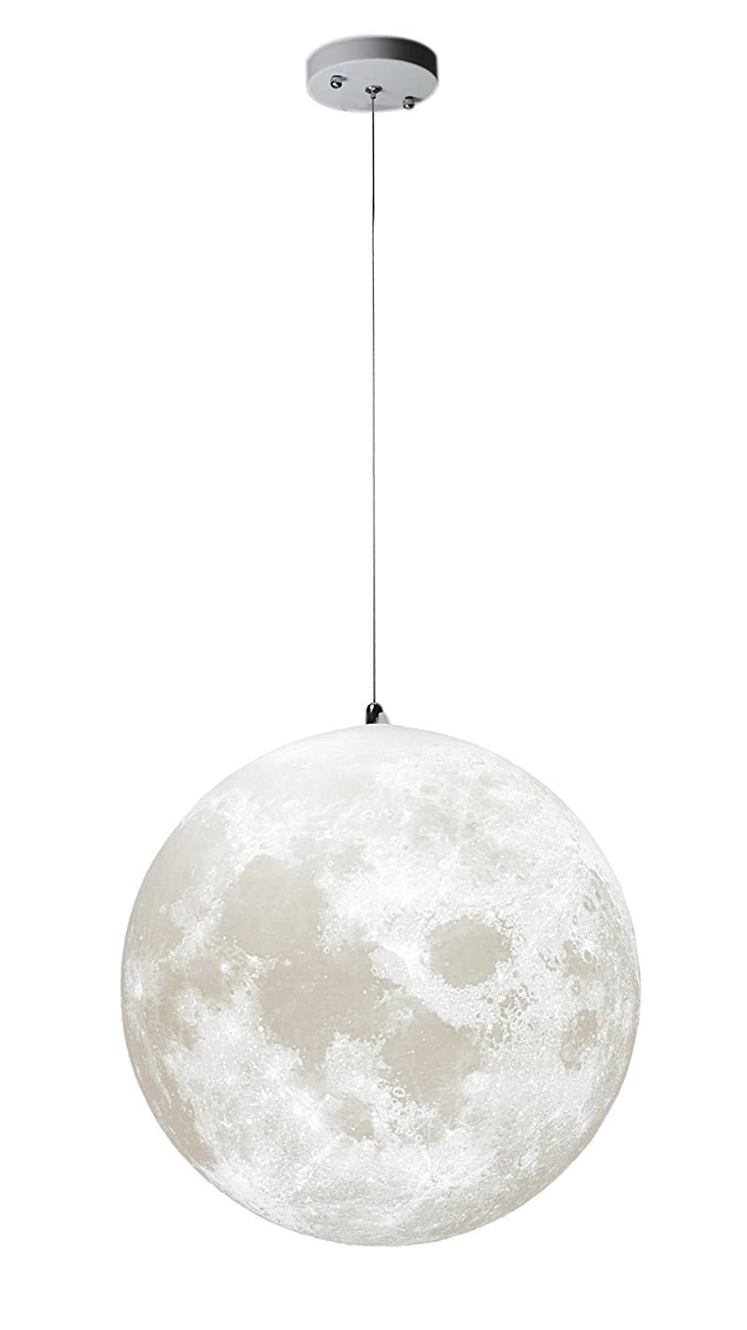 Moon Pendant Lamp 3D Printing Ceiling Light 3200K 6500K E26 LED Bulb Included 14"/35cm Diameter