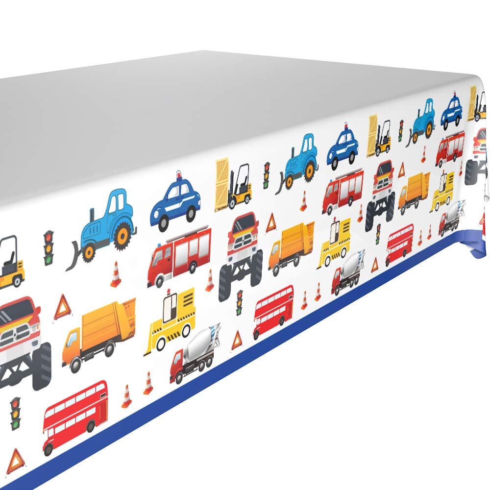 Construction Birthday Party Supplies,Construction Plastic Tablecloth 1 Pack Construction Car Themed 52x86.6 Inch Table Decoration Table Cloths for Parties
