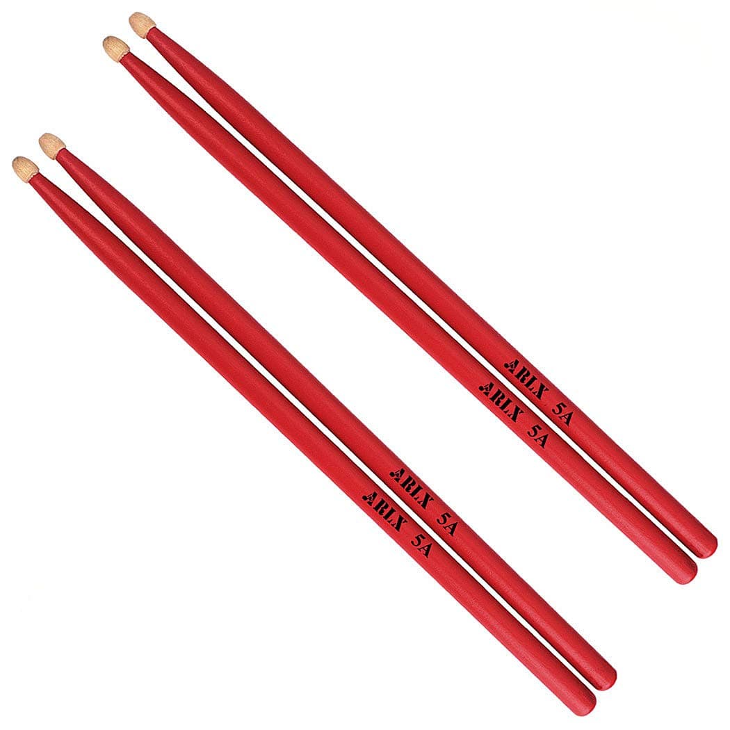 Drum sticks 5a Wood Tip drumsticks Classic Red drum stick (2 pair Red -5A drumstick)