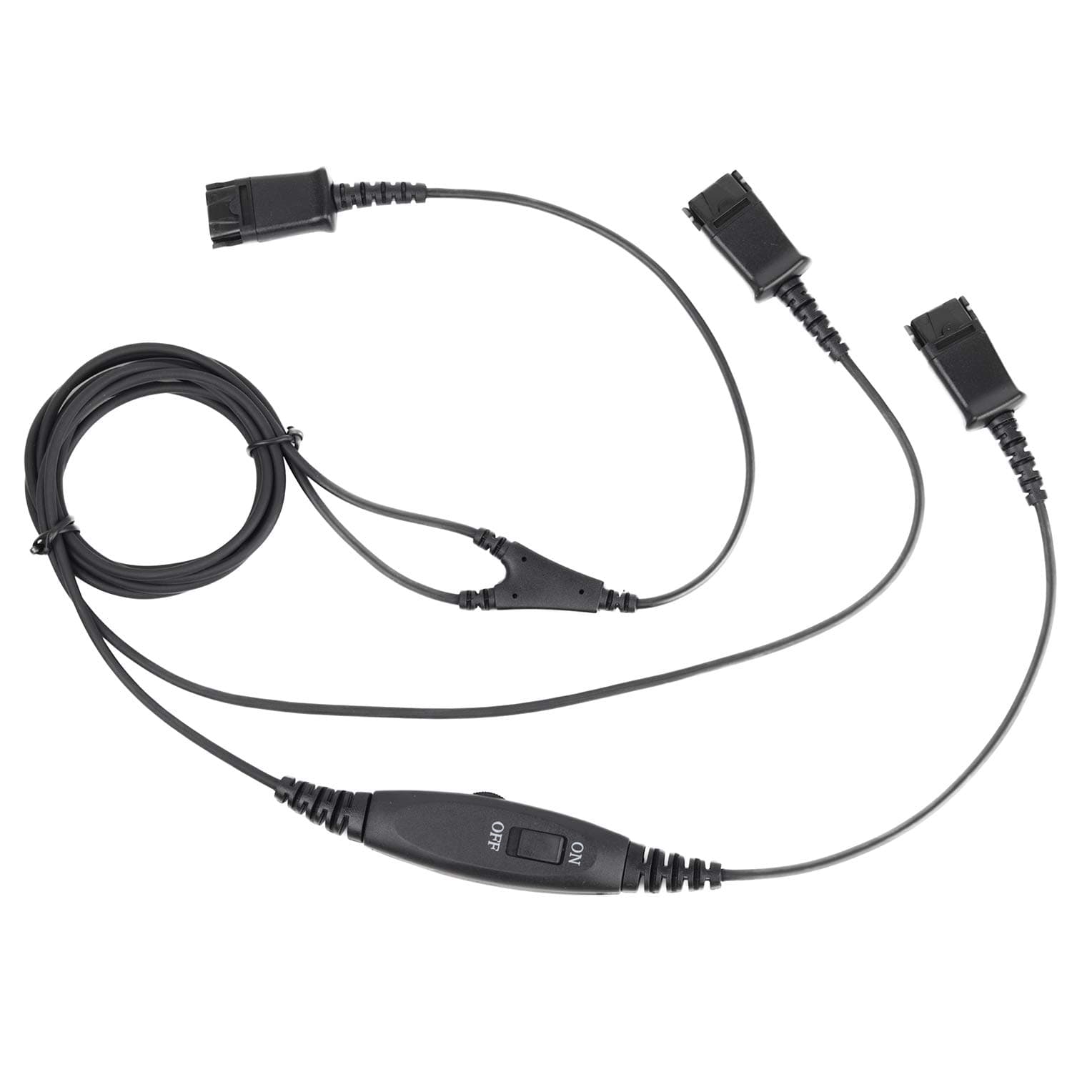 Call Center Headset Quick Disconnect Cable Y Splitter Adapter Trainer Cable for Training Center Compatible with Plantronics QD headsets Splitter Connector