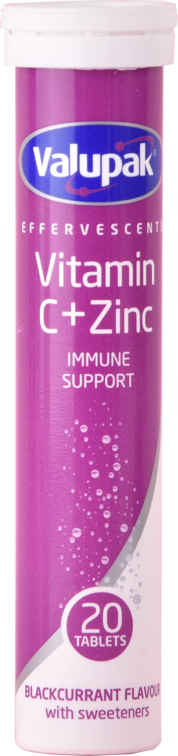 Immune Support Vitamin C + Zinc Effervescent - Blackcurrent Flavour (20 Tablets)
