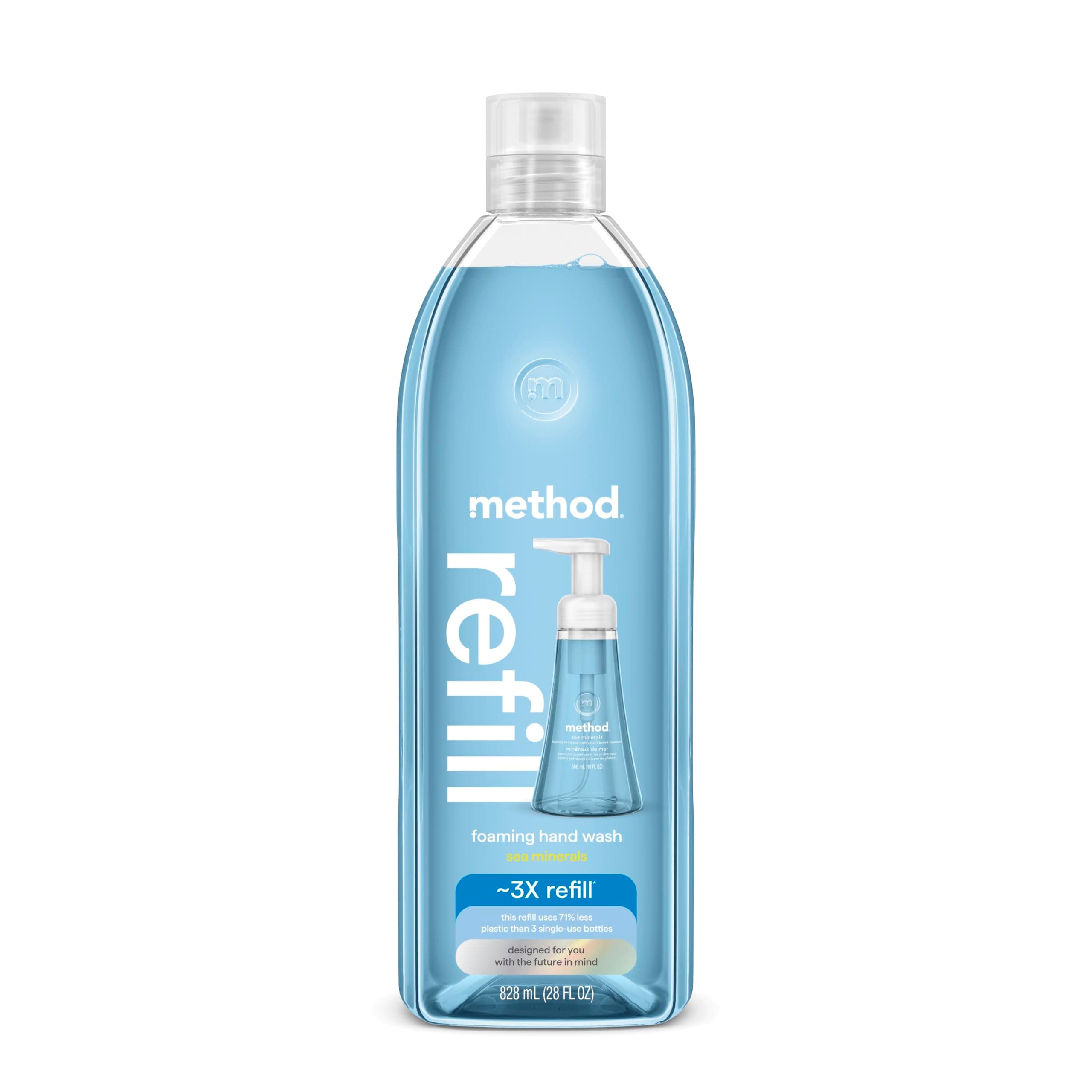 Method Foaming Hand Soap Refill, Sea Minerals, Recyclable Bottle, 28 oz, (Pack of 1) (Packaging May Vary)