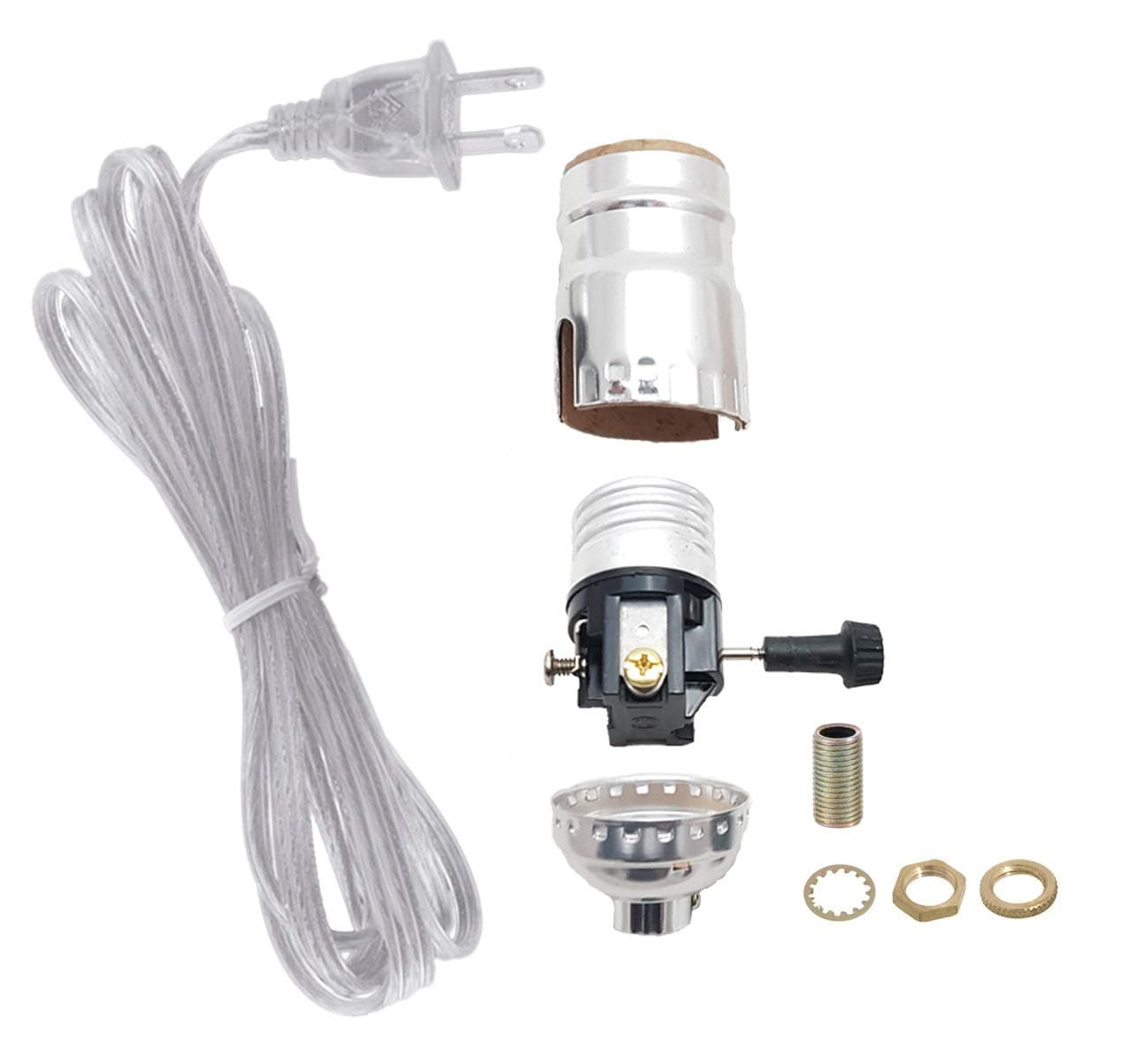 B&P Lamp® Nickel Plated Socket with Matching Cord Set and Basic Hardware