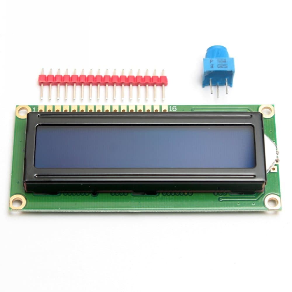 Standard LCD 16x2 Character LCD Display Module + Extras for Arduino (Blue Background)