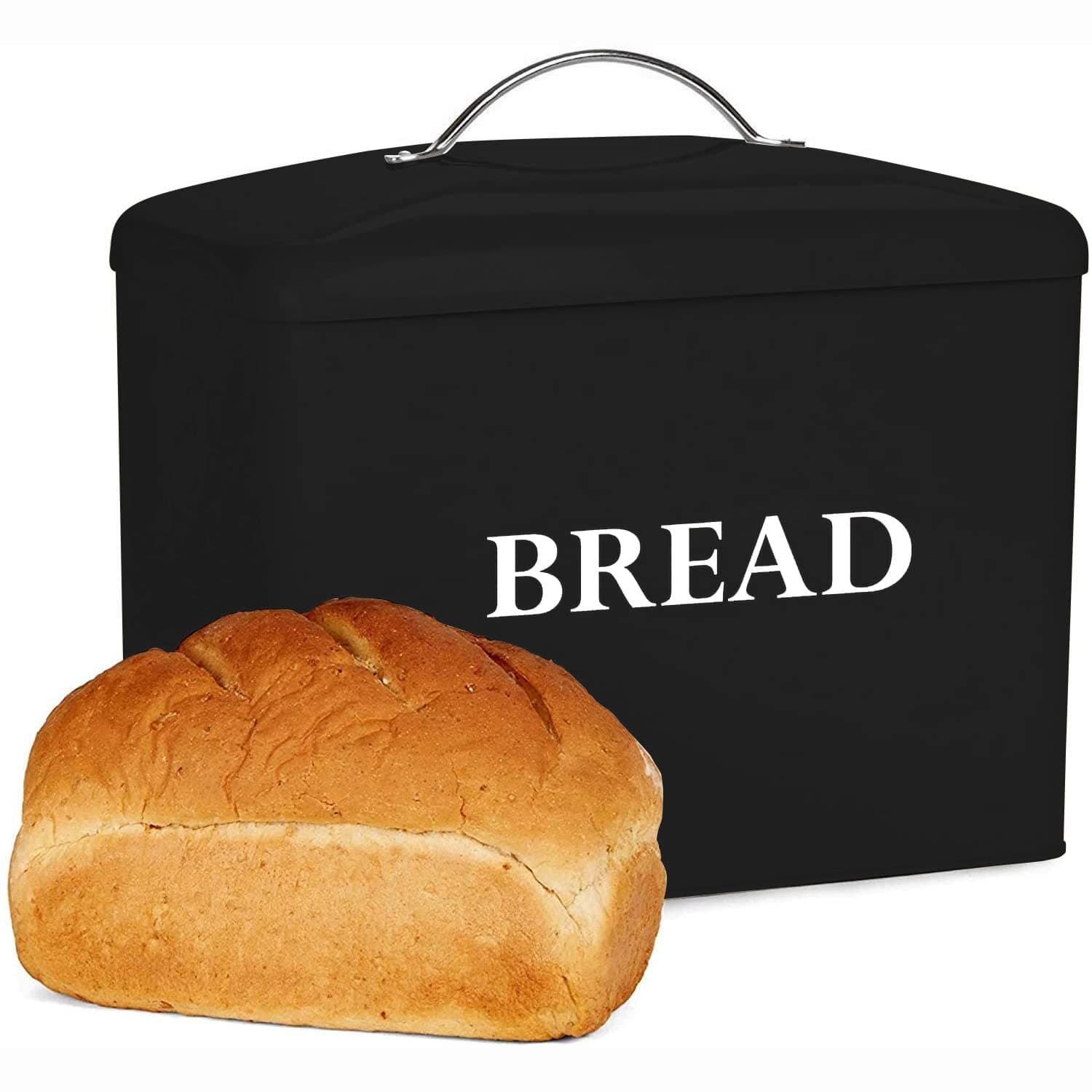 andrew james Retro Bread Bin – Large Bread Box for Kitchen Countertop, Vintage Metal Bread Storage with Lid – Stylish, Durable, and Spacious Bread Keeper to Keep Your Loaves, Buns & Pastries Fresh