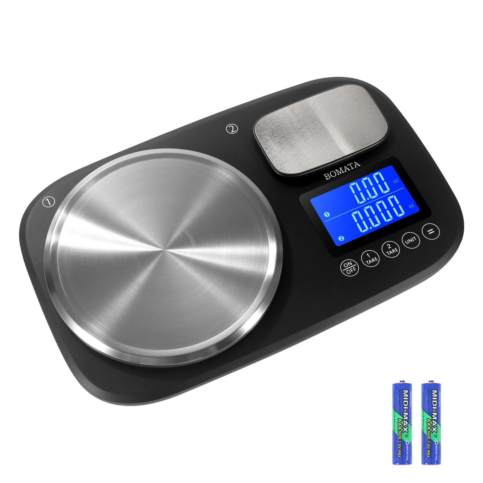 BOMATA Dual Platform Digital Kitchen Scale with Two Precision 1g & 0.1g，10kg/1kg