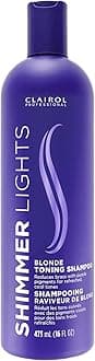 Clairol Professional Shimmer Lights Purple Shampoo| Neutralizes Brass & Yellow Tones | For Blonde, Silver, Gray & Highlighted Hair