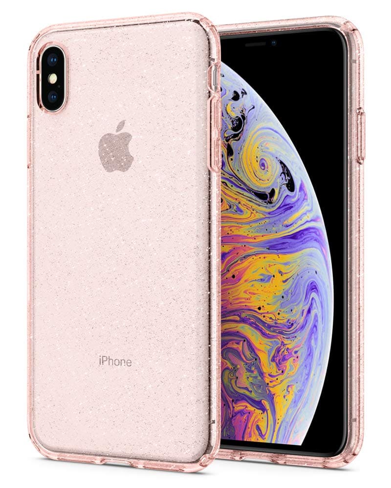 Spigen [Liquid Crystal Glitter] iPhone Xs Max Case, Light but Durable Flexible Clear TPU Protection for iPhone Xs Max (2018) - Rose Quartz