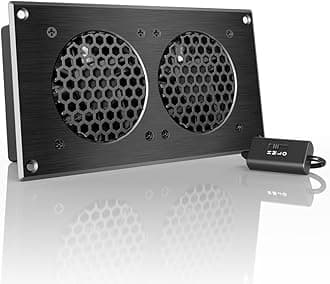 AC Infinity AIRPLATE S5 8" Quiet Cooling Fan System with Speed Control for Home Theater AV Cabinet