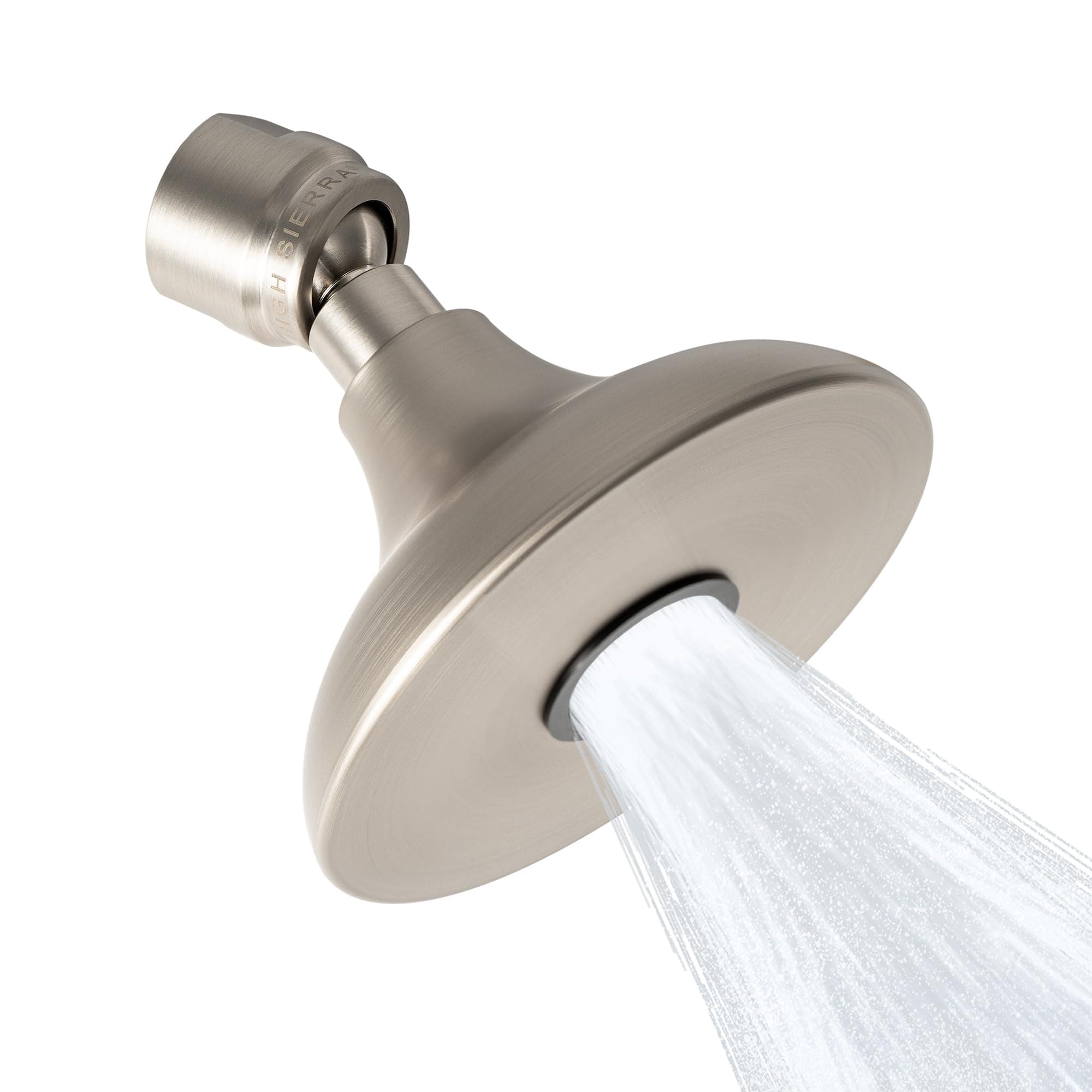 - High Sierra® HALF DOME® Solid Metal 1.5 GPM Award Winning. Ultra Low Flow Shower Head. Lead-Free. Patented Nozzle Never Clogs - Brushed Nickel Finish
