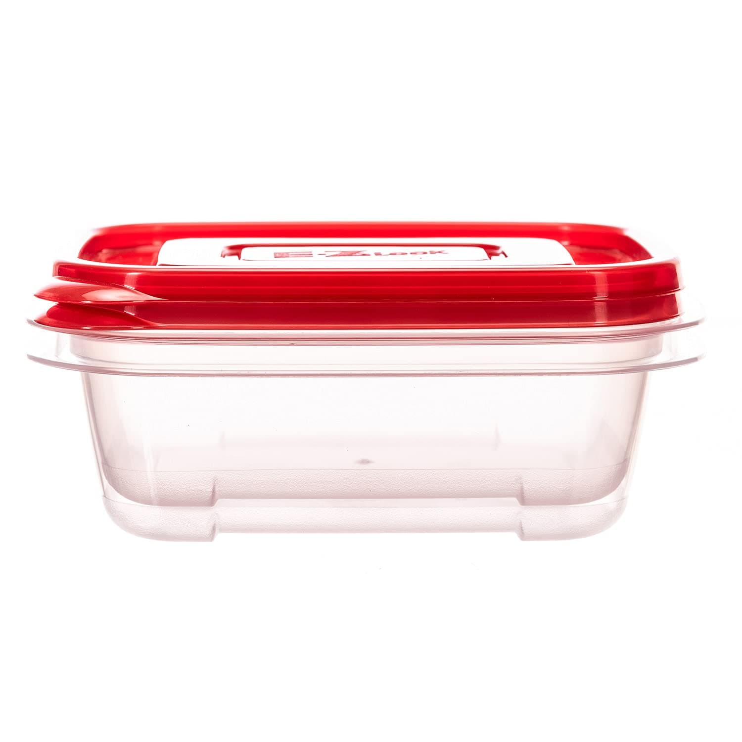 LocknLock EzLock Rectangle Container Set - 520ml (Set of 2), Clear Base, Stackable, Microwave-Safe