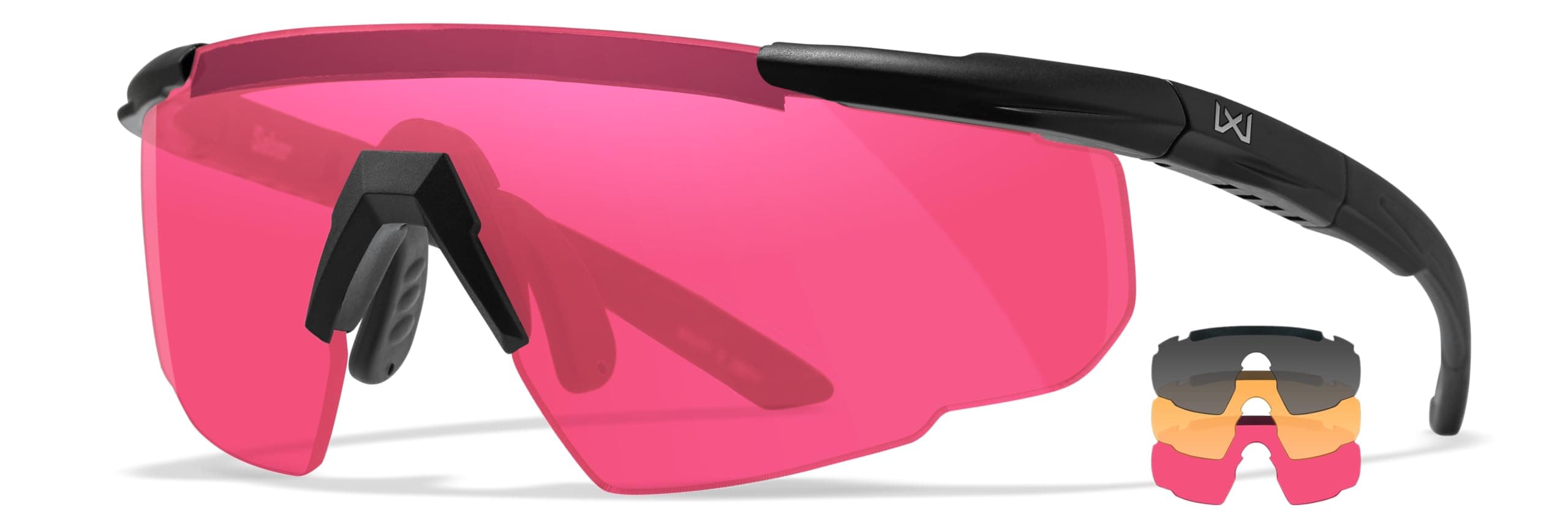 Smoke Grey/Light Rust/Vermillion : Wiley-X Saber Advanced Shooting Glasses