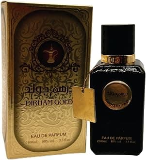 Dirham Gold EDP for Men and Women | Eau de Parfum 100ml | Vanilla and Jasmine Fragrance | Manasik Perfume