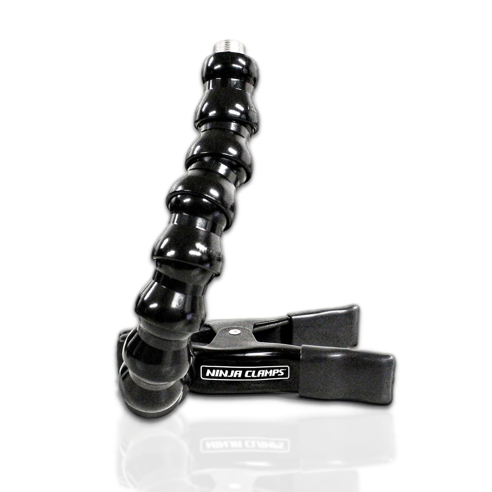 Stage Ninja® MIC-12-CB Clamp-On Pro Mount – 12" Flexible Gooseneck with Industrial Clamp for Mics, Antennas, IEM Mixers & Action Cams – For Stage, Studio, Broadcast, Touring