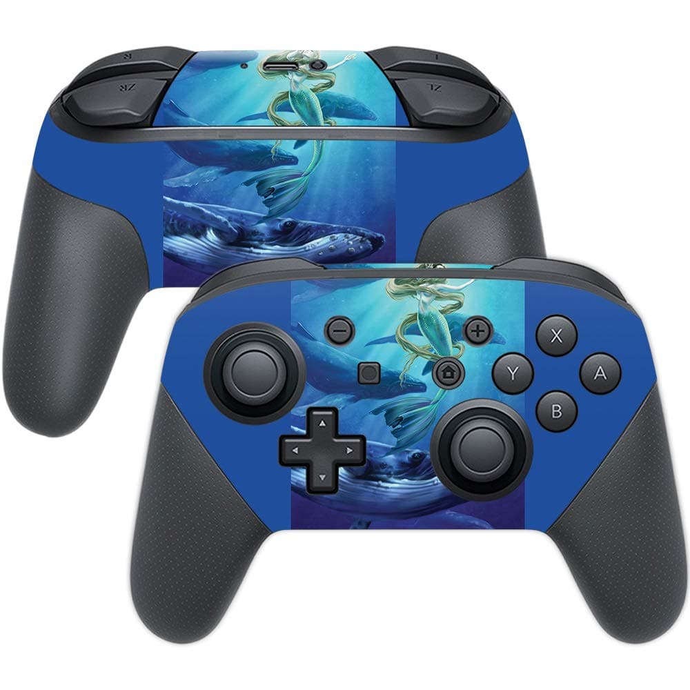 MightySkins Skin Compatible with Nintendo Switch Pro Controller - Ocean Song | Protective, Durable, and Unique Vinyl Decal wrap Cover | Easy to Apply, Remove, and Change Styles | Made in The USA