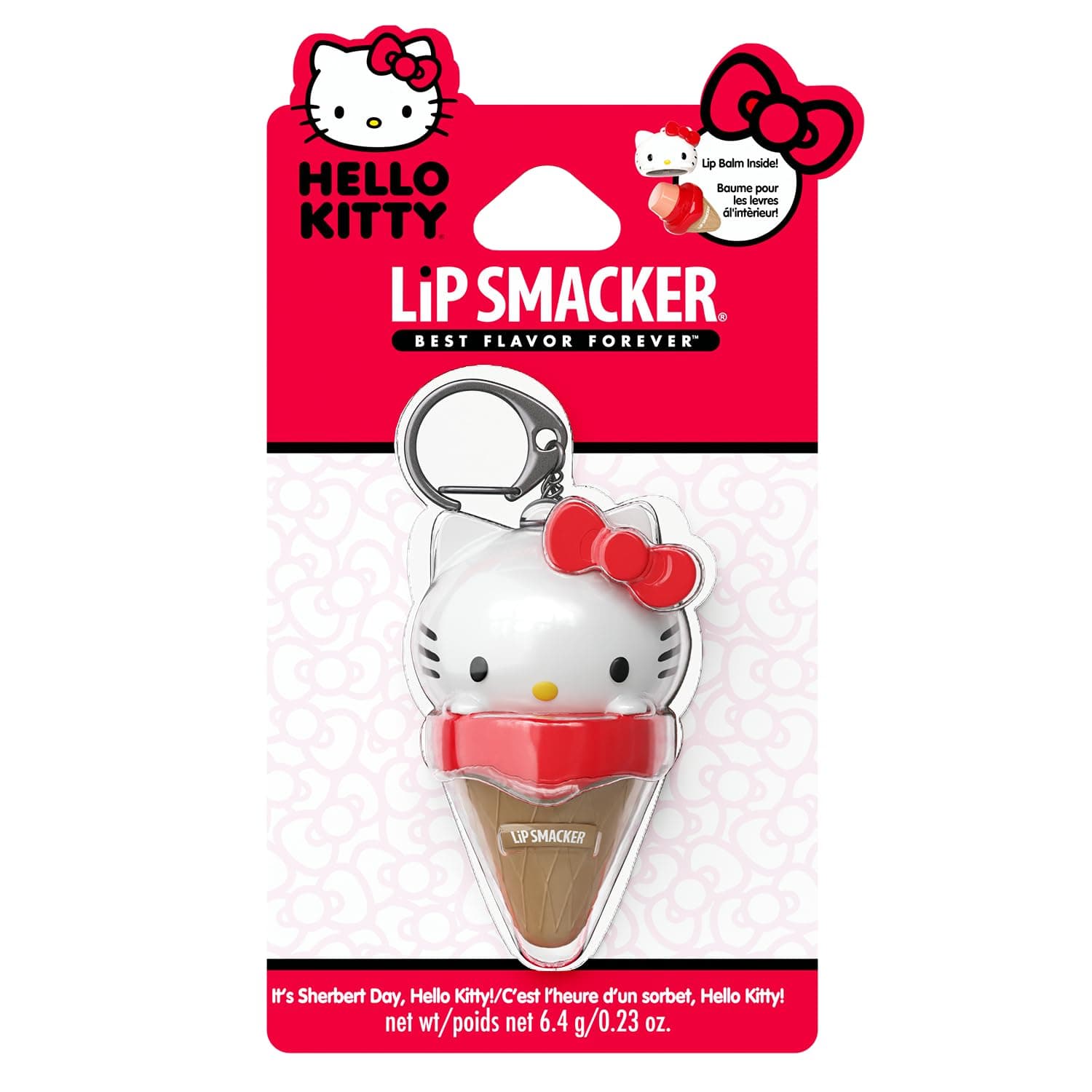 Hello Kitty Lip Balm, Ice Cream Flavored Moisturizing, Smoothing Soft Shine, Hydrating & Protecting Fun Tasty Flavors, Cruelty-Free - Ice Cream(Packaging may vary)