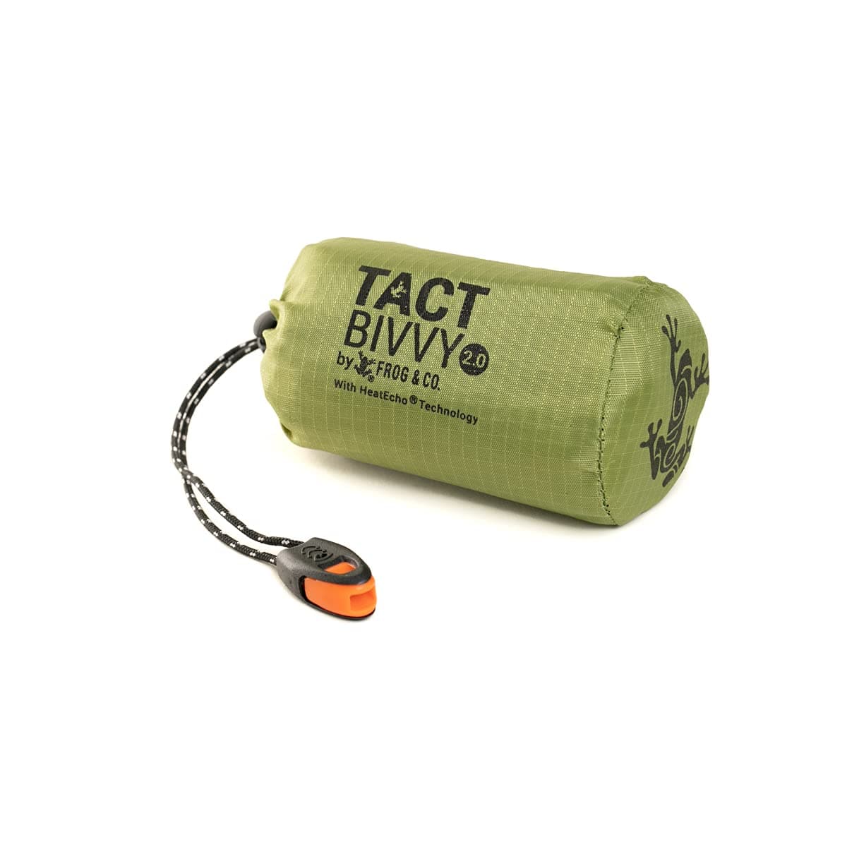 Tact Bivvy 2.0 Emergency Sleeping Bag with Stuff Sack, Carabiner & Survival Whistle – Compact, Lightweight, Waterproof, Reusable Thermal Bivy Sack Shelter Kit