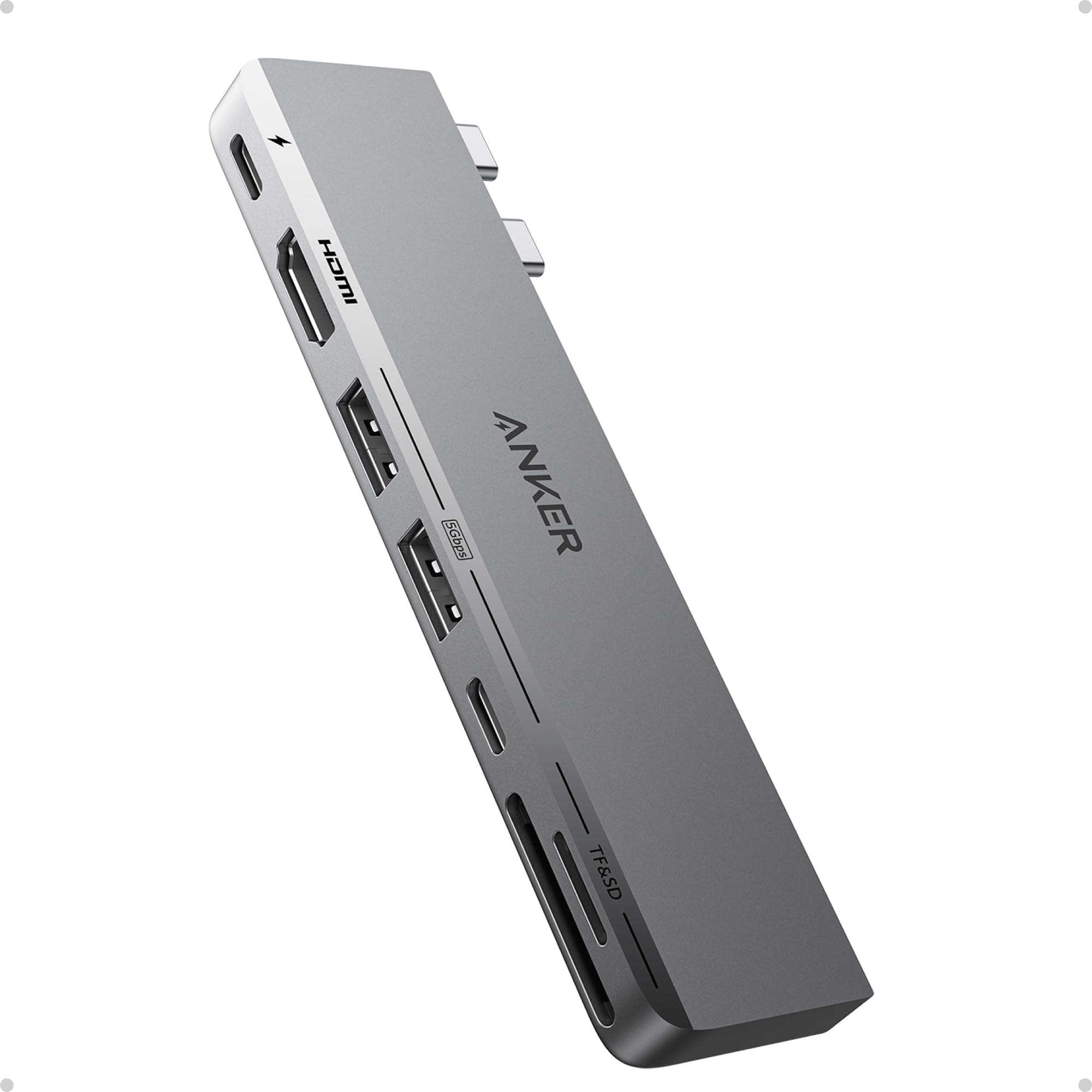 Anker USB C Hub for MacBook, 7-in-2 with 4K@60Hz HDMI, Compatible with Thunderbolt 4, 1 Type C and 2 USB A Data Ports for MacBookPro 13 Inch, MacBookAir M1 / M2, and More