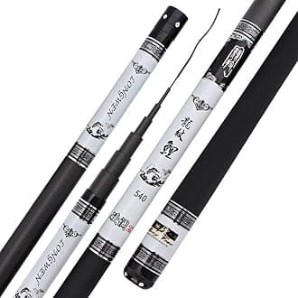 BGSFF Fishing Rod Extra Long High Carbon Fiber Telescopic Power Hand Pole Fishing Rod 3.6M-10M Freshwater Feeder Rod Stick Spare Tip (Color : White, Size : 3.9m)