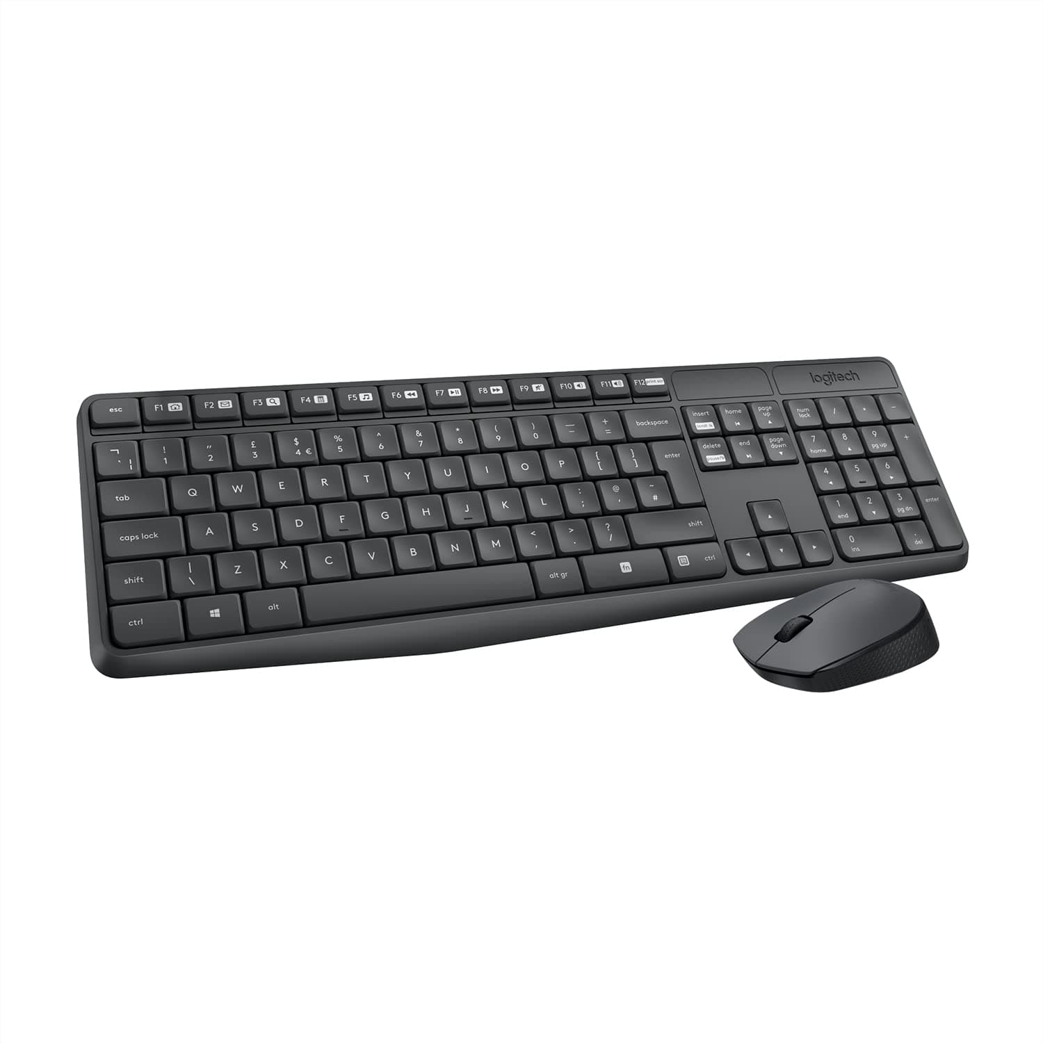 MK235 Wireless Keyboard and Mouse Combo for Windows, 2.4 GHz Wireless with Nano USB-Receiver, Wireless Mouse, 15 FN Keys, 3-Year Battery Life, PC/Laptop - Black