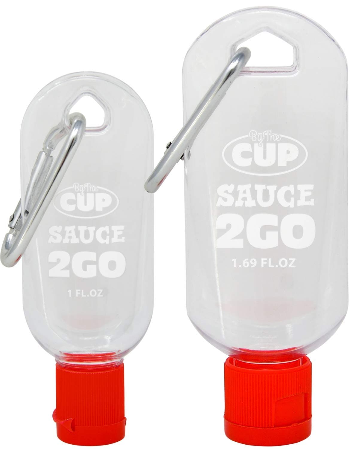 Sauce 2 Go Keychains 1.69 Fluid Ounce and 1 Fluid Ounce Empty Mini Sauce Bottles (Sauce Not Included)