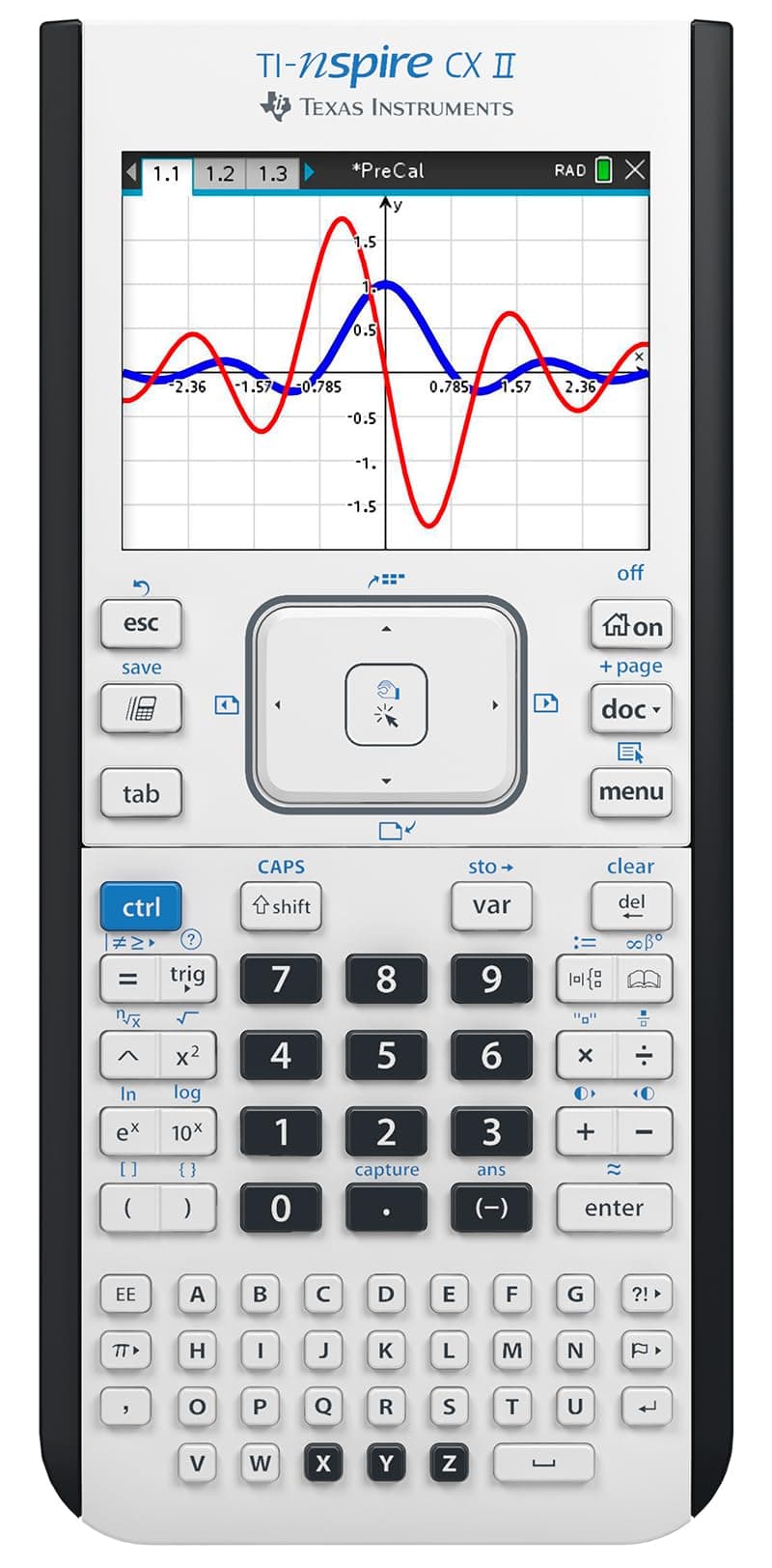 Texas Instruments TI-Nspire CX II Color Graphing Calculator with Student Software (PC/Mac) White 3.54 x 7.48