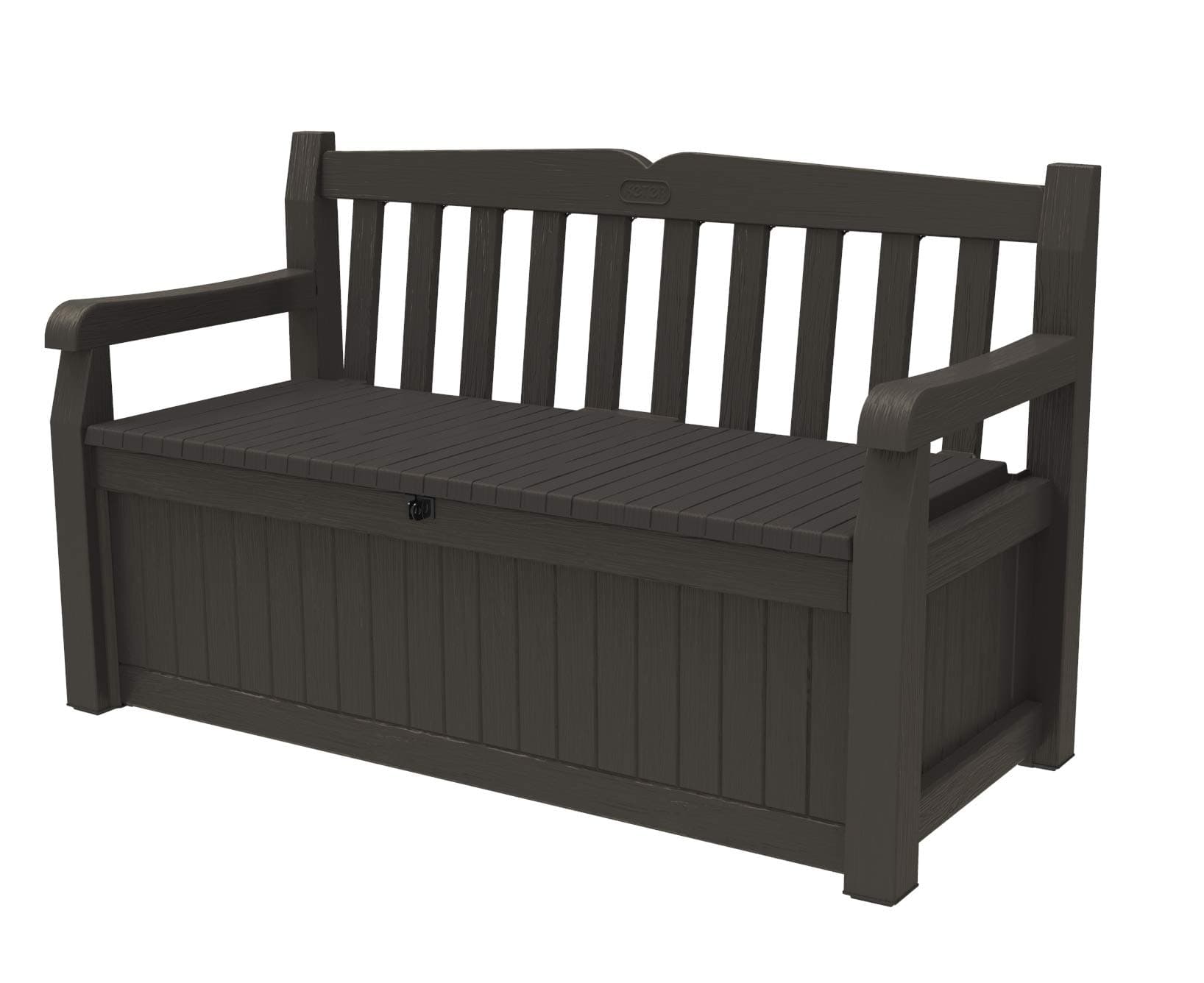 Keter Solana 70 Gallon Storage Bench Deck Box for Patio Furniture,