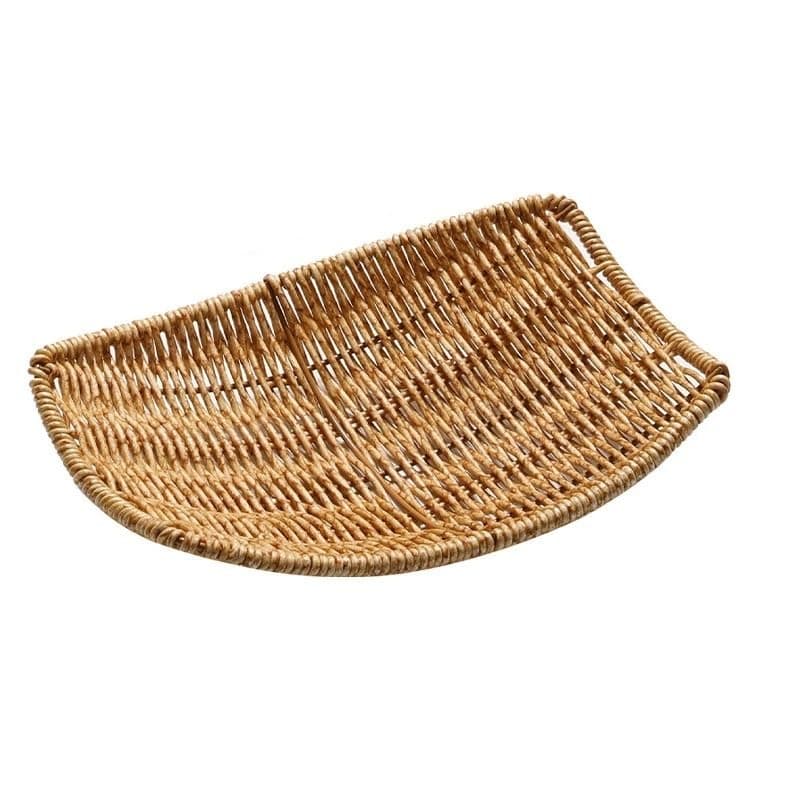 HIFFEYSimulation Rattan Storage Basket Bread Baking Tray Snack Fruit Plate Organizer Wedding Decoration Home Decor (Color : 04)