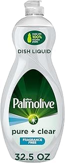 Palmolive Ultra Dishwashing Liquid Dish Soap, Pure + Clear Fragrance Free - 32.5 Fluid Ounce (Packaging may vary)