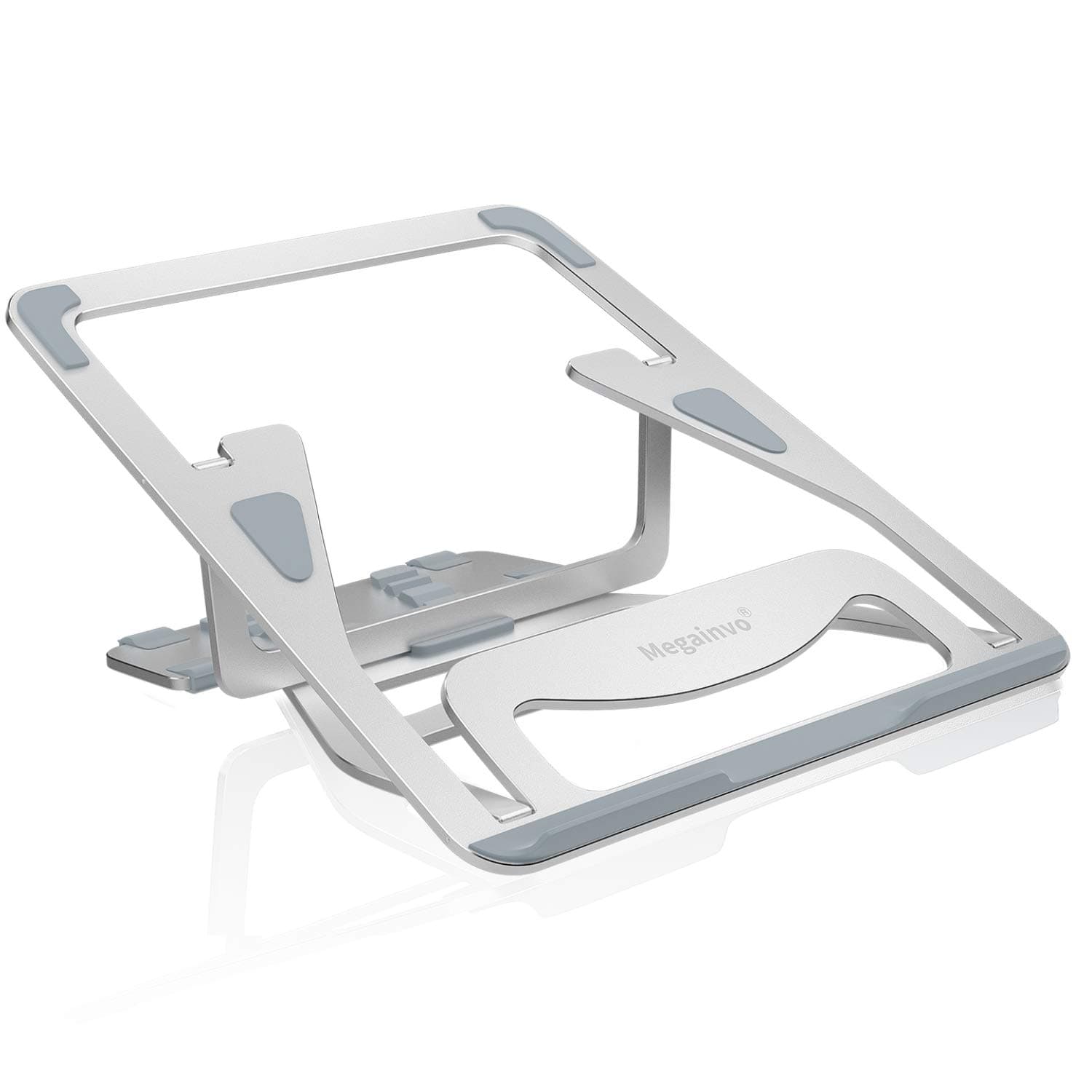 Laptop Stand Adjustable, Portable PC Notebook Riser, Foldable Aluminum Ventilated Tablet Holder, 5 Levels Adjustable Height for 11-17 Inch MacBook, iPad, HP, Dell, Lenovo Computer, Parallel to Eyes