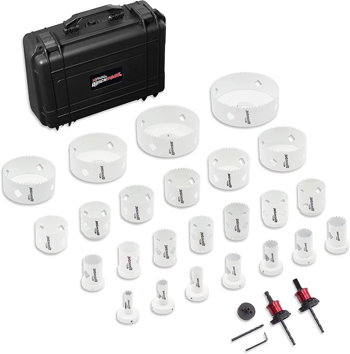 Disston QUICKCORE 28 pc Set with 24 Hole Saw Sizes Included & Quick Change Ar...