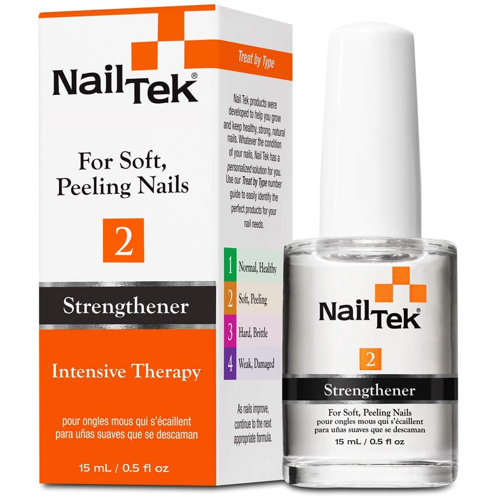 Nail Tek Intensive Therapy 2- For Weak, Thin, Soft, Peeling Nails, with Protein Formula, Reinforces, Thickens Nails, Promotes Strength and Flexibility, 0.5 Ounce - 1 Pack