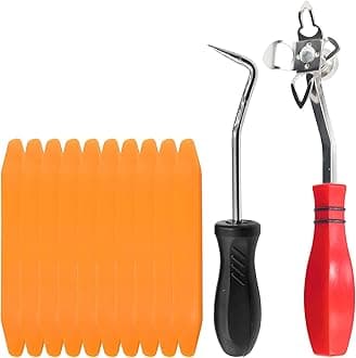 12 Pcs Windshield and Glass Repair Tools Kit, Including 1 Pcs Cotter Pin Puller, 1 Pc Windshield Installing Tool and 10 Pcs Installation Setting Tool for Installing Windshield Gasket