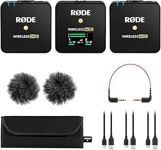 Rode Wireless GO 2 Dual Compact Digital Wireless Microphone System for Filmmaking, Content Creation, Vlogging, Broadcasting, and Interviews