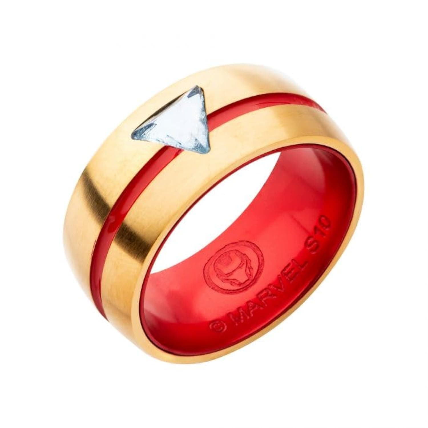 Marvel Iron Man CZ Arc Reactor Ring - Officially Licensed Marvel Merchandise Collectible Enamel Ring