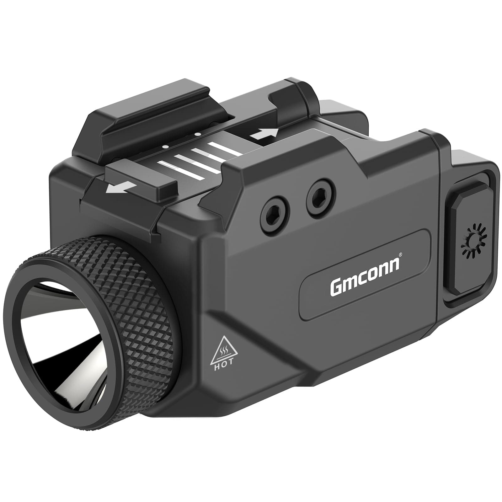 Gmconn 800 Lumen Pistol Light, Compact Adjustable Rail Mounted Flashlight Mini Weapon Light with Strobe Mode for Picatinny MIL-STD-1913, Glock (800 Lumen)