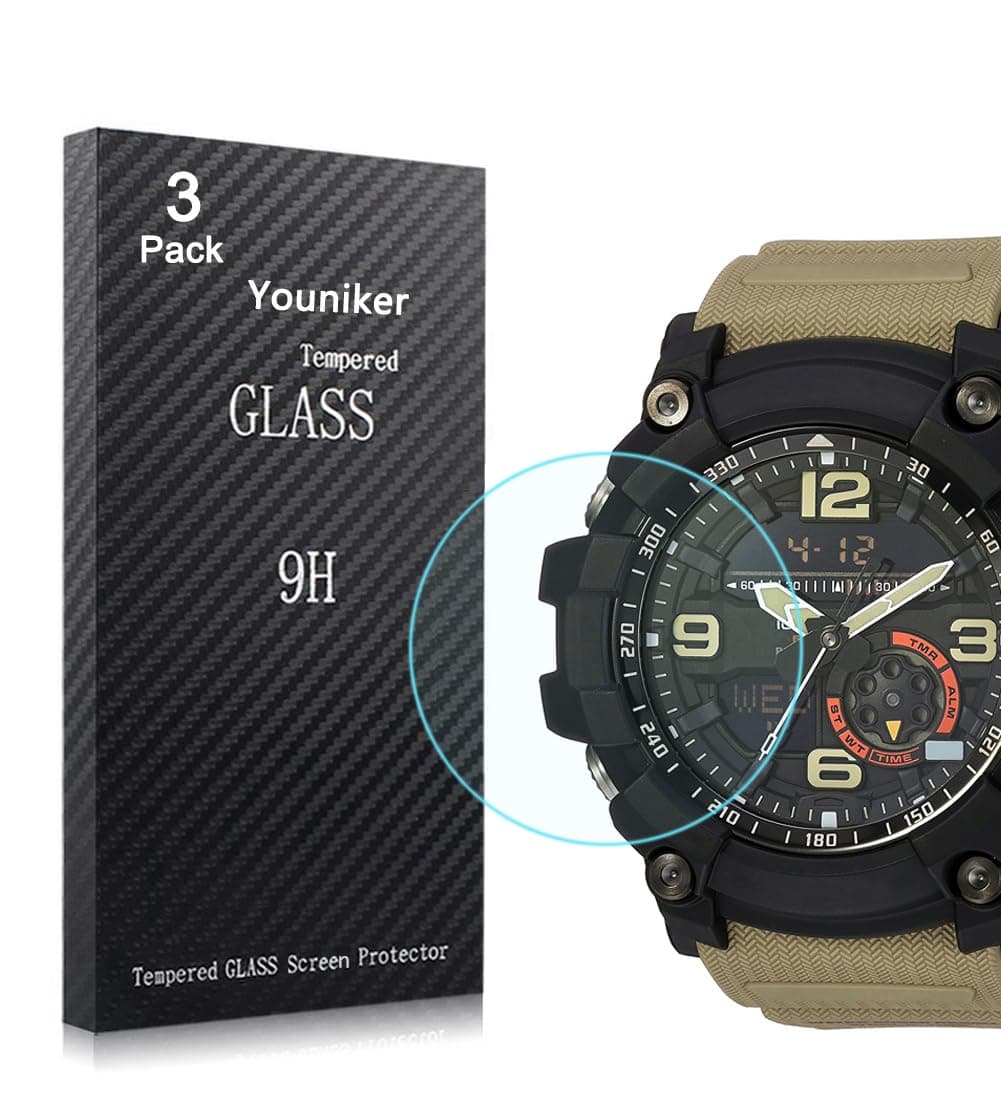 3 Pack Compatible for GG-1000 Screen Protector Tempered Glass for GG1000 Watch Screen Protector Foils Glass 9H Anti-Scratch Anti-Fingerprint Bubble Free
