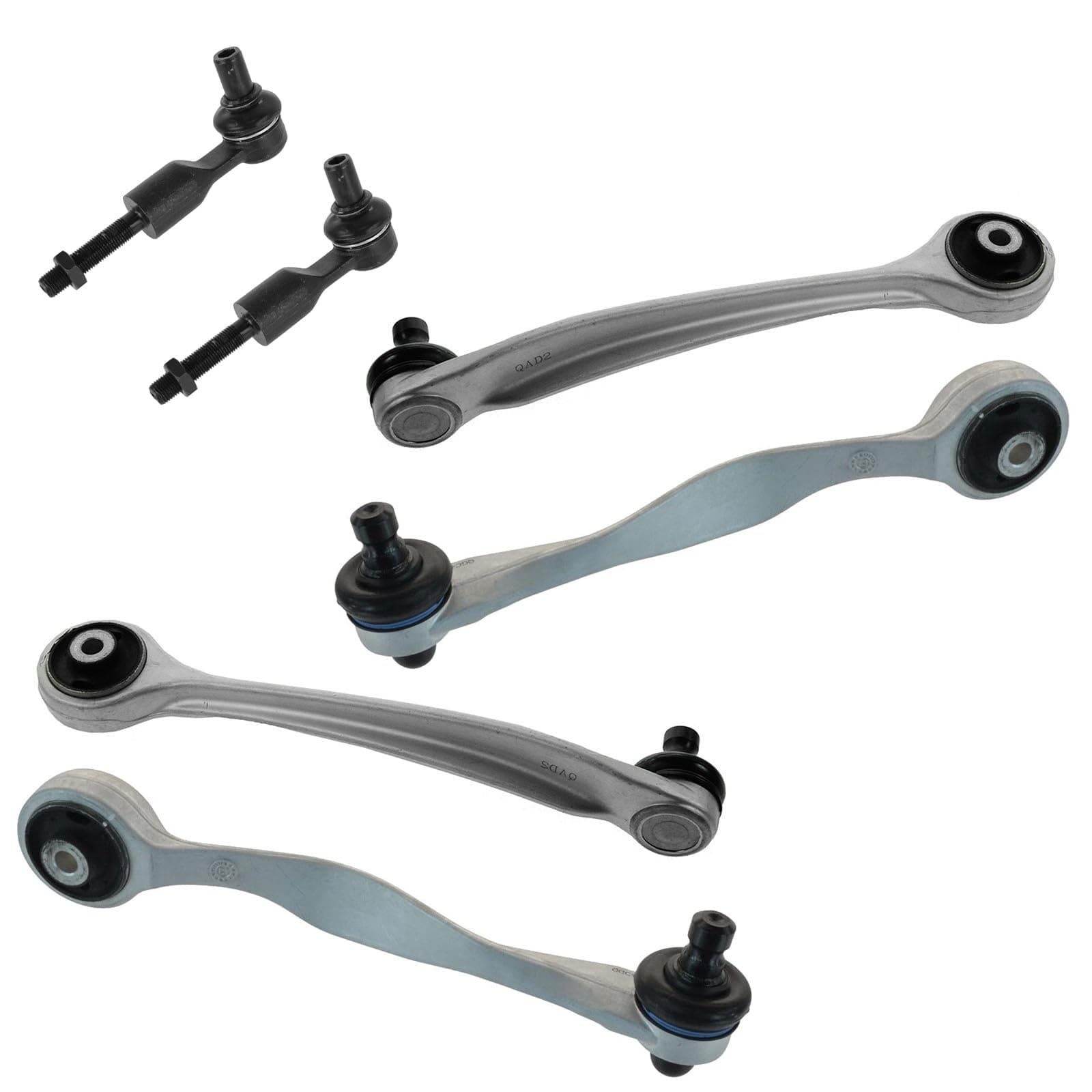 6 Piece Suspension Kit Outer Tie Rods Upper Forward & Rearward Control Arms
