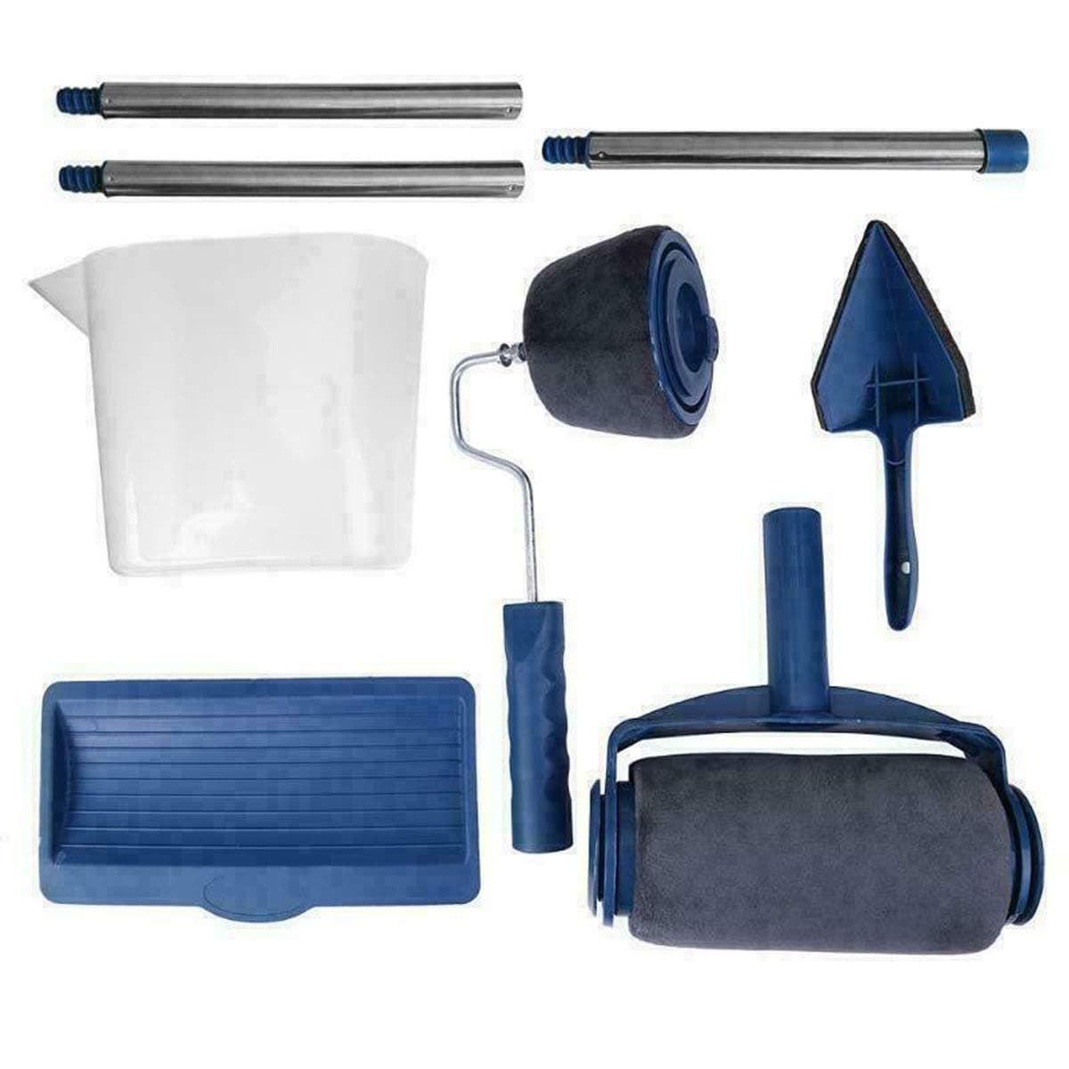 Paint Roller Brush Set Runner Pro Handle Household Use Wall Edger Painting - 8Pcs