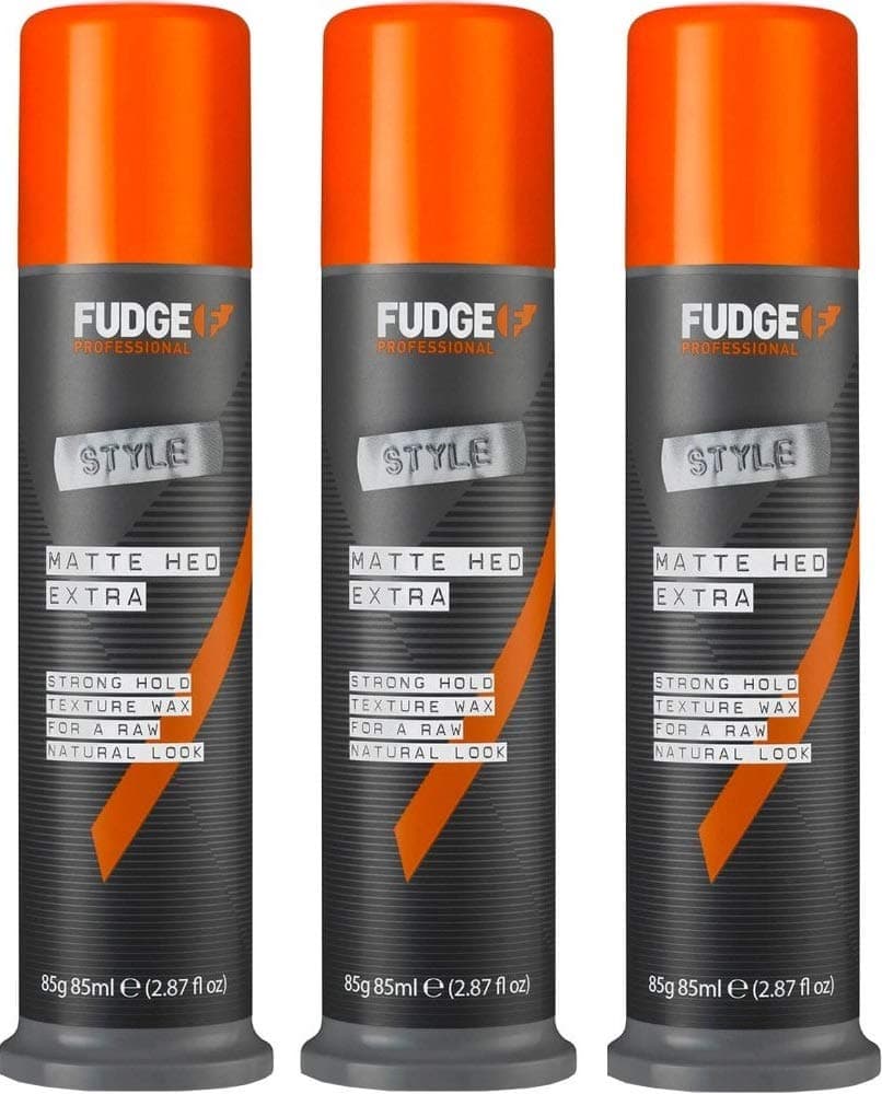 3 X Official Fudge Matte Hed EXTRA Strong Hold Texture Wax 85g