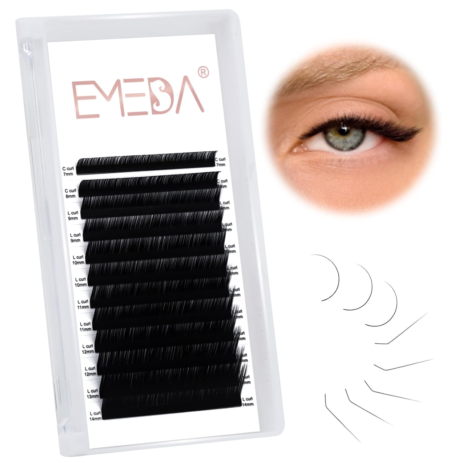 L curl Professional Lash Extensions One by One Classic C L Curl Mixed 7mm- 14mm L Eyelash Extensions One By One Cat Eye Lash Extensions Fox Eyelashes 8mm C Curl L Eyelash Extension (mix)