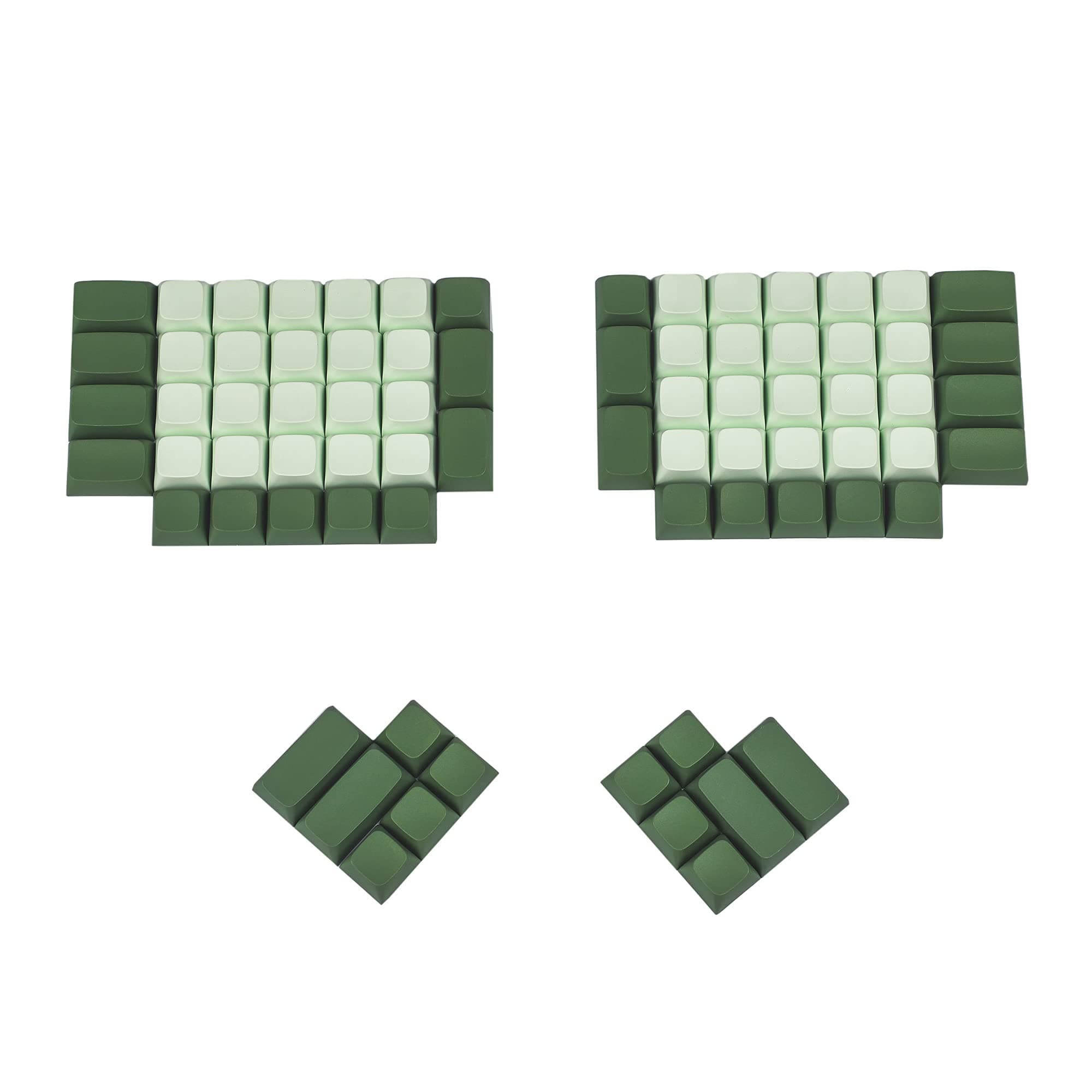 ZDA Ball Shape Thick PBT Matcha Blank Keyboard Keycap Set for Ergo Ergodox Lily58 Planck Preonic(Full Blank)