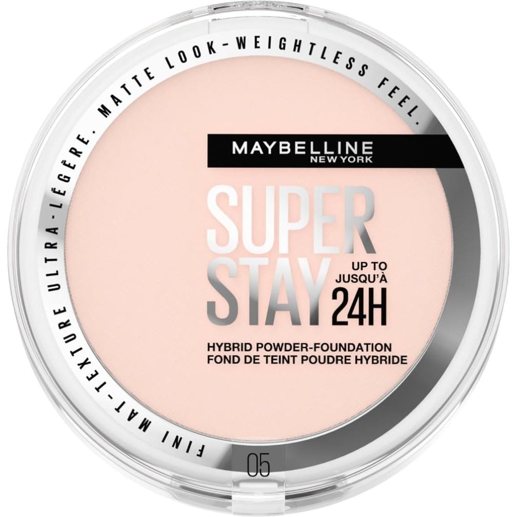 Powder Foundation, Long-lasting 24H Wear, Medium to Full Coverage, Transfer, Water & Sweat Resistant, SuperStay 24H Hybrid Powder Foundation, 05