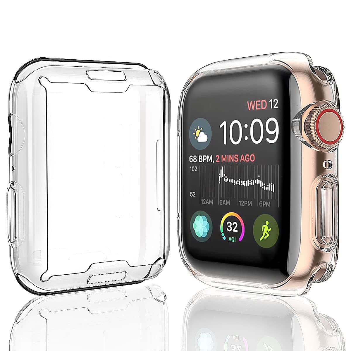 Julk 2 Pack Case For Apple Watch Series 7 45mm, With Screen Protector TPU HD Clear Ultra-Thin -Transparent