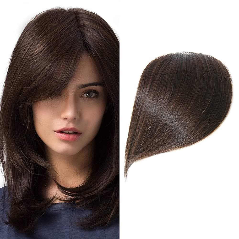 Shanon Thick Side Bangs: Real Human Hair Clip On Bangs - Swept & Fashion Extensions for Girls