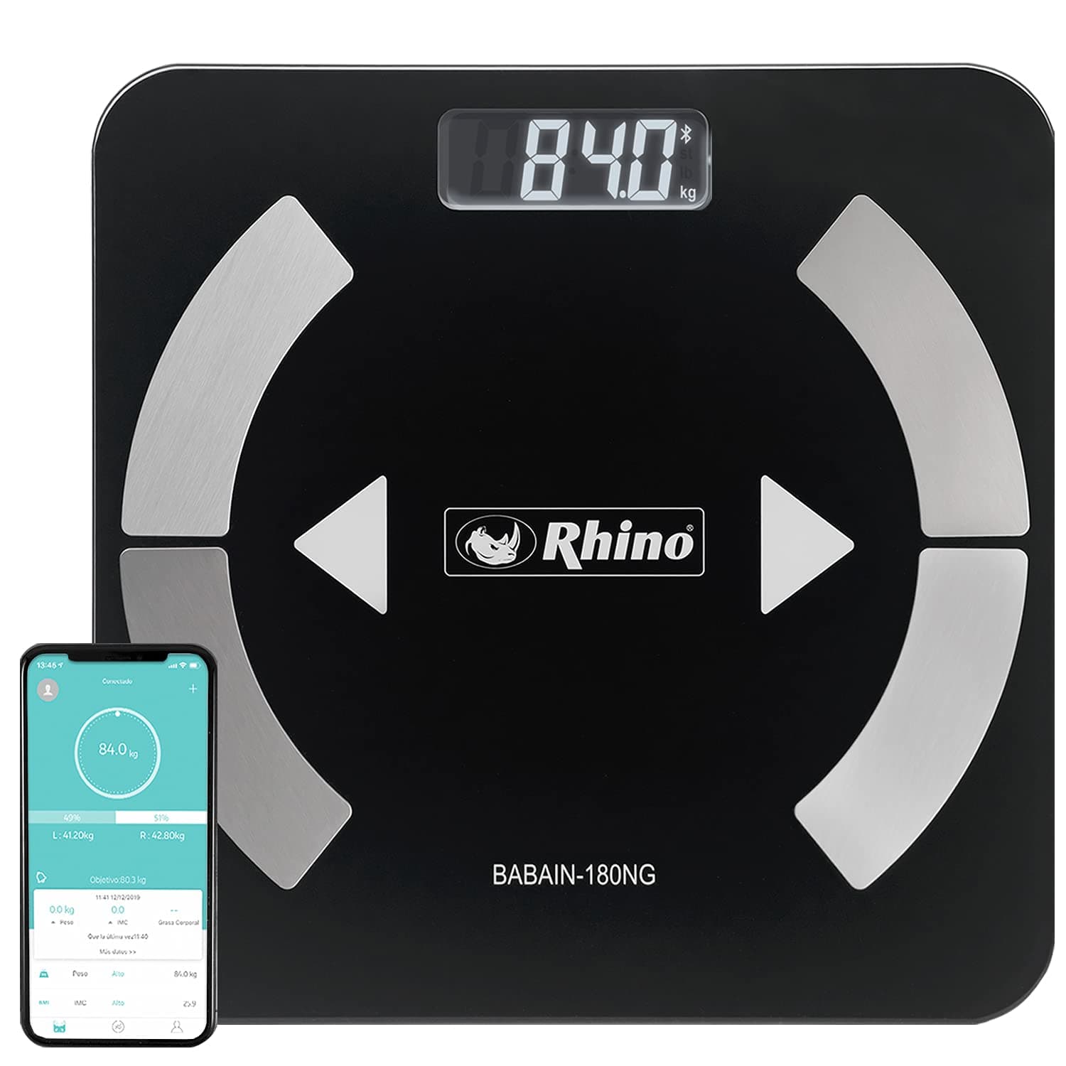 Smart Scale for Body Weight, High Precision, Bluetooth, Fitdays App, iOS and Android, Bathroom Wireless Machine for Fat, Muscle, BMI, 14 Body Indicators, 400lb (Black)