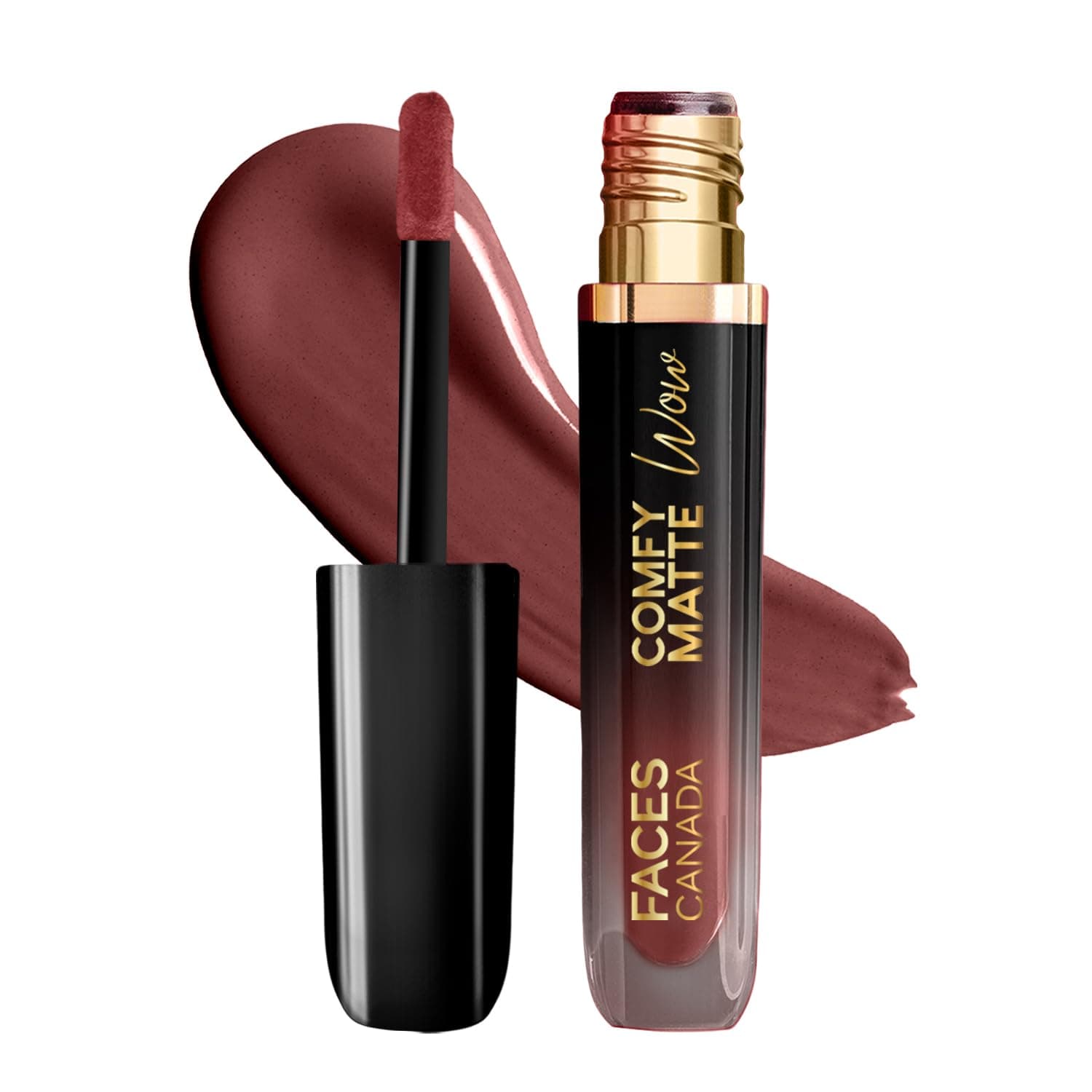 FACES CANADA Comfy Matte Wow Liquid Lipstick - Cocoa Crush 07, 3.8ml | One Swipe Application | Highly Pigmented | Comfortable Wear | Glides Smoothly | Long Lasting | Transferproof