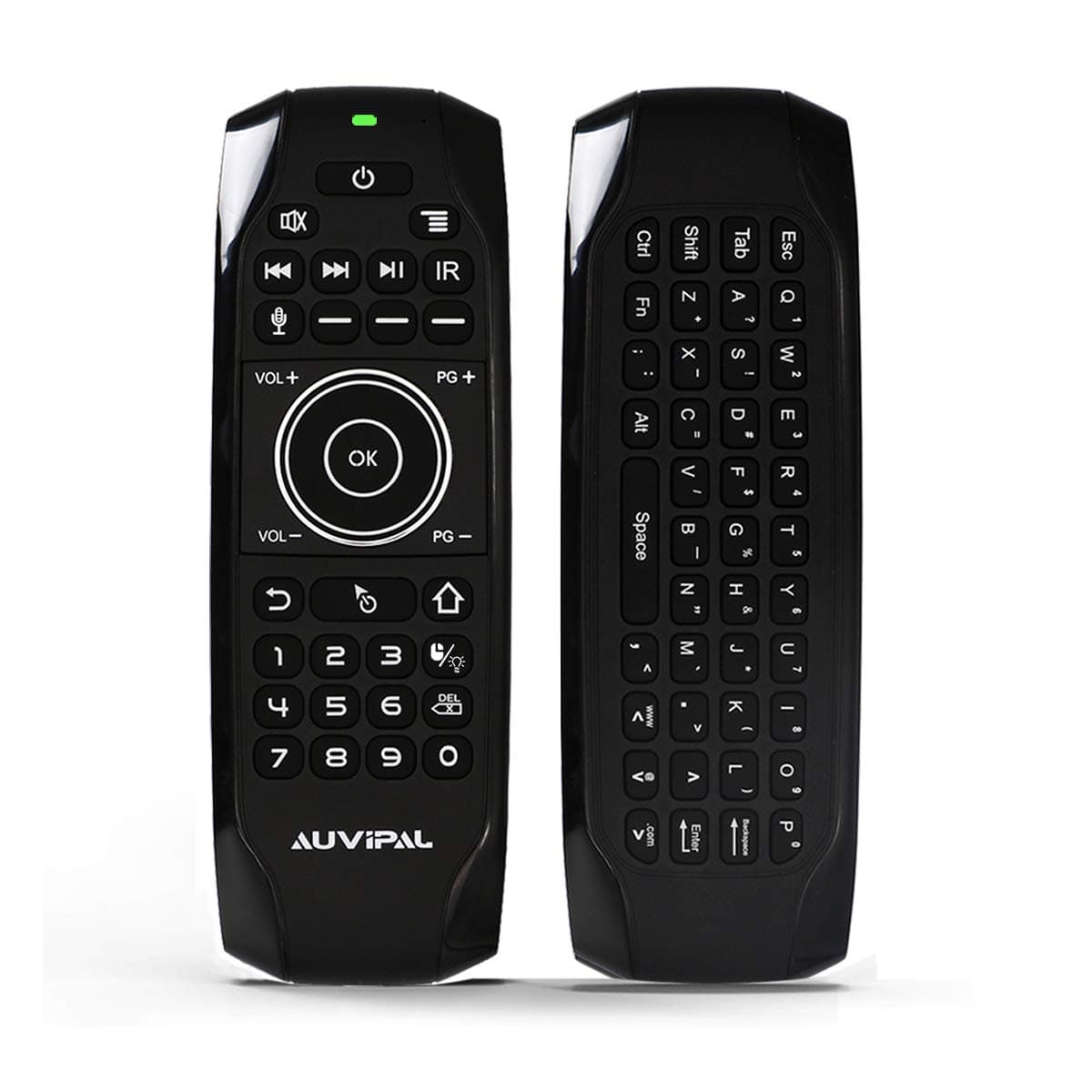 AuviPal G9 Pro+ Backlit 2.4GHz Wireless Air Mouse Remote with Google Voice Assistant, QWERTY Keyboard, 4 Programmable Keys and Build-in Rechargeable Battery for Nvidia Shield, Android TV Box and More